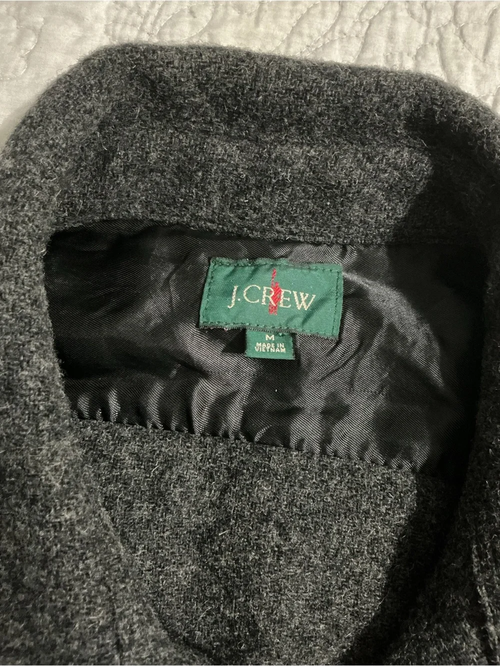 J. Crew 100% Brushed Wool Dark Charcoal Overshirt Shacket Size M